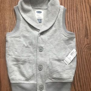 Gray button vest